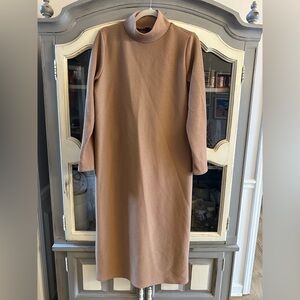 Elegant Tan Long Sleeve Dress